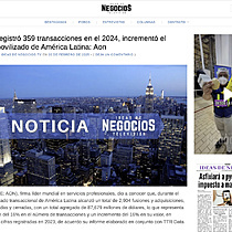 M�xico registr� 359 transacciones en el 2024, increment� el capital movilizado de Am�rica Latina: Aon